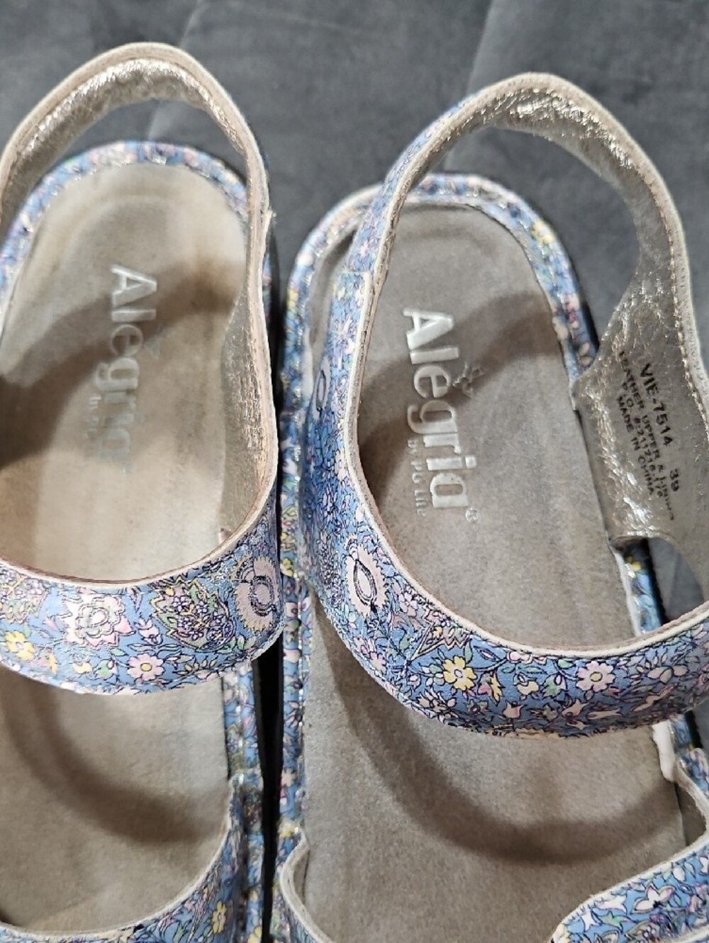 Alegria Girls' Pastel Floral Sandals with Butterfly Accent - Light Blue - Picture 2 of 6